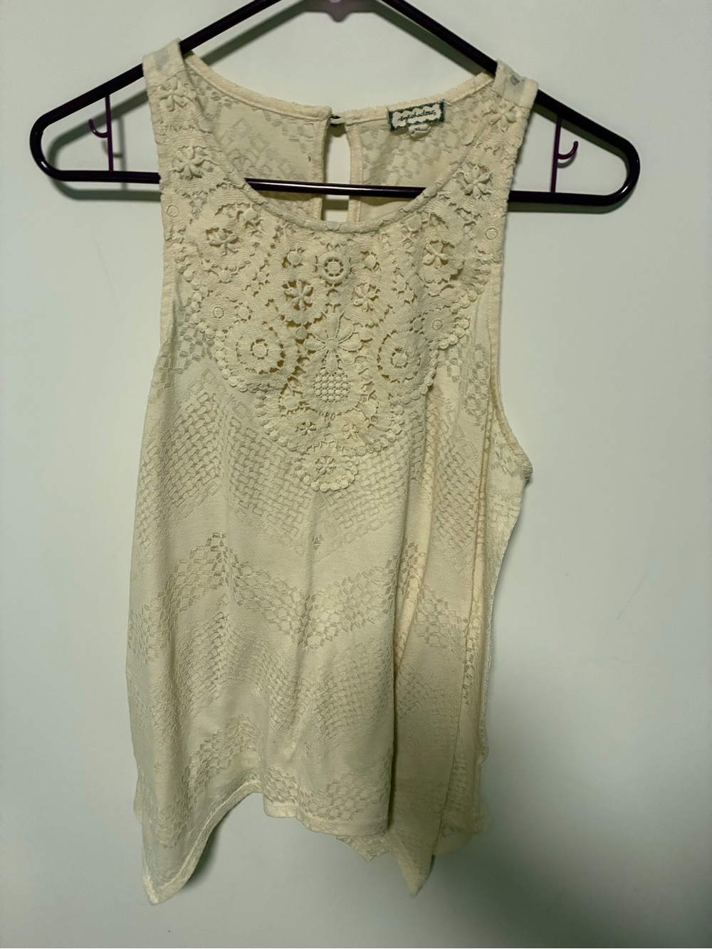 Eyeshadow Cream Crochet Lace Tank Top